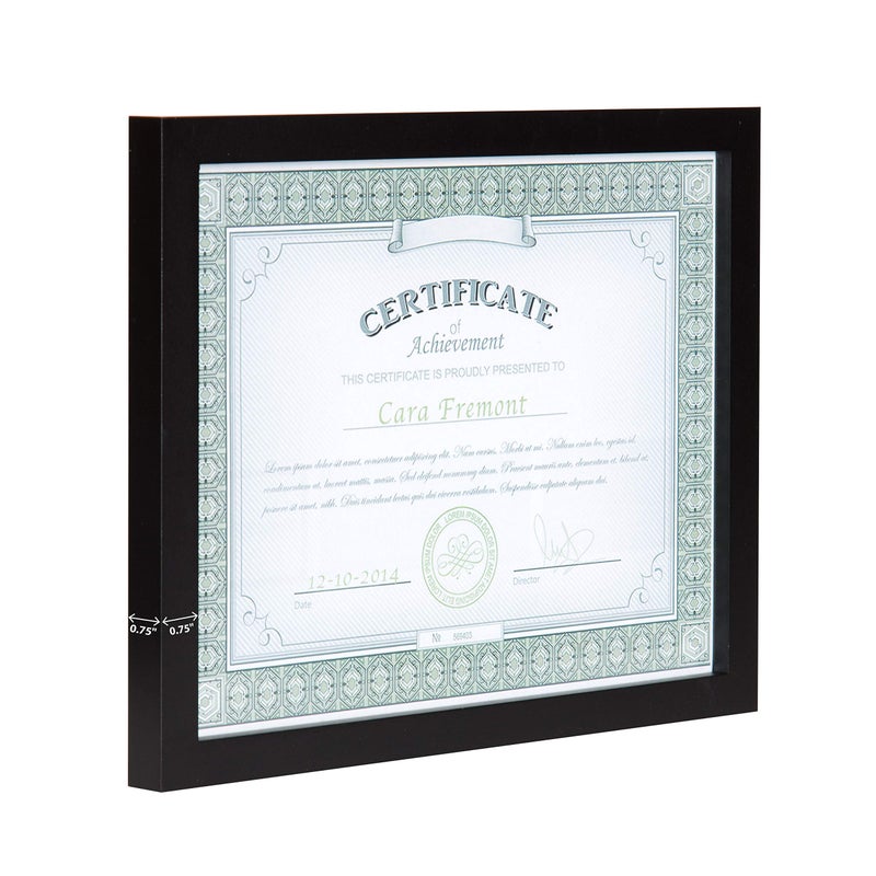 DesignOvation Gallery Wood Document Frame Set for Customizable Wall Display, 8.5x11, Black, Pack of 4 - Image 3