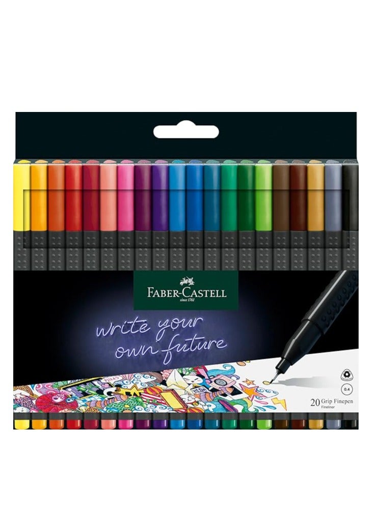 FABER-CASTELL قلم فابر-كاستل جريب رفيع 0.4 مم مجموعة من 20 لون - Image 1