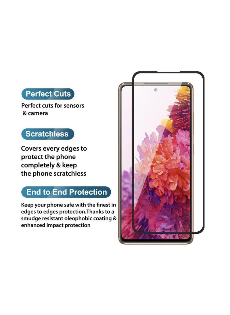 M7molge Full Coverage Glass Screen Protector for Oppo A58 - Black Frame  - Image 4