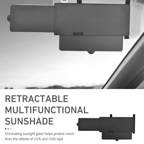 Opuweiy Sun Visor Extender for Car, Universal Clip-On Visor Extender Attachment, Anti-Glare Side Sun Blocker for Car Truck SUV, Automotive Interior Sun Protection (Black) - Image 3
