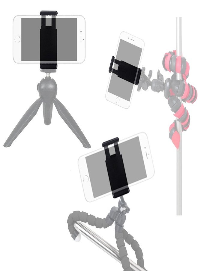 Acuvar Universal Tripod Smartphone Mounts with Dual Mounting Points for All Smartphones up to 3.5" Wide + Microfiber Cloth (4 Pack) - Image 4