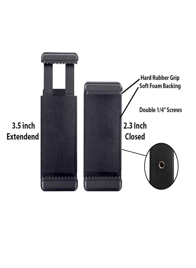 Acuvar Universal Tripod Smartphone Mounts with Dual Mounting Points for All Smartphones up to 3.5" Wide + Microfiber Cloth (4 Pack) - Image 5