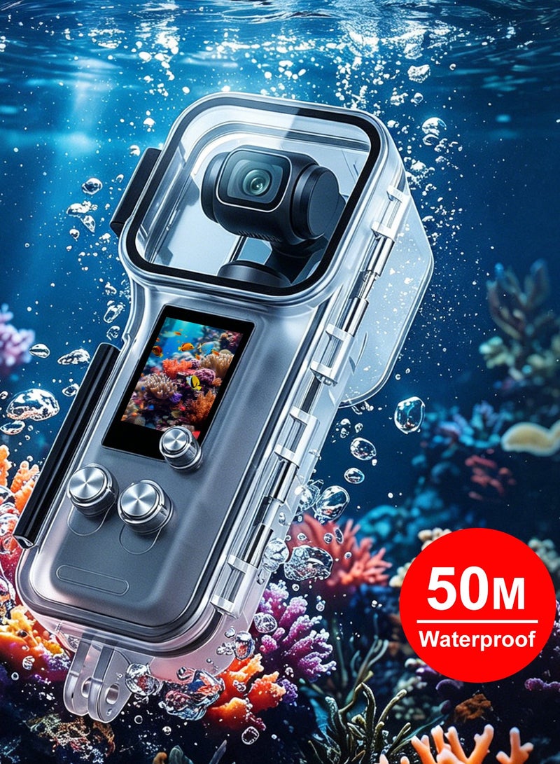 بولوز حافظة غوص PULUZ متوافقة مع DJI Osmo Pocket 4، غطاء واقٍ مقاوم للماء حتى عمق 50 مترًا (164 قدمًا) مع ملحقات لكاميرا Osmo Pocket 4 - Image 1