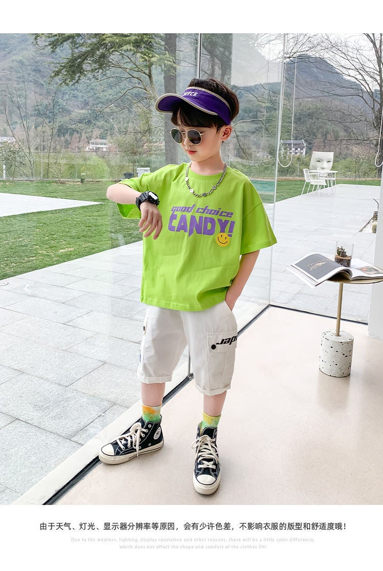 Boys' Short-Sleeved T-Shirt Cotton Fashion Brand 2022 Medium And Big Children'S Loose T-Shirt Half-Sleeved Children'S Clothes Summer - Image 5