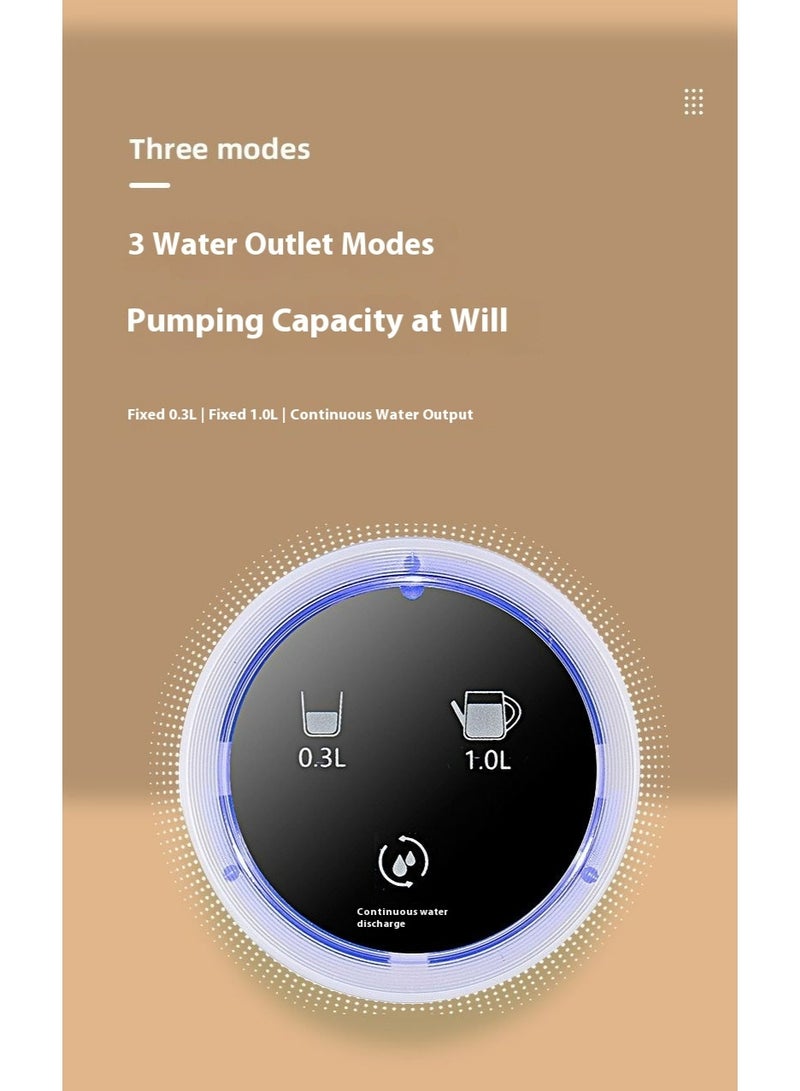 Sakina Desktop Smart Water Dispenser, Black Three-Level Quantitative Water Flow, USB Rechargeable Portable, Compatible with Various Bottles, Touch-Control Compact Electric Pump, Rotating Spout Design(Black) - Image 4