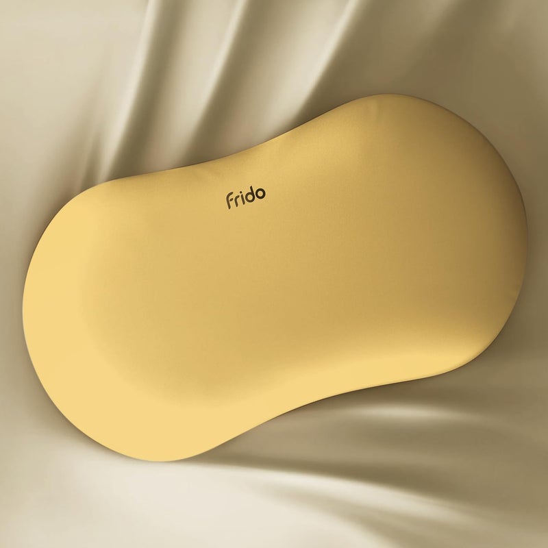 Frido وسادة العناق | قابلة للتنفس وناعمة للغاية من رغوة الذاكرة | دعم النوم للبالغين | أفضل وسادة للعناق للذين ينامون على الجانب والسفر | مضادة للتجعد وصديقة للبشرة - صفراء - Image 1