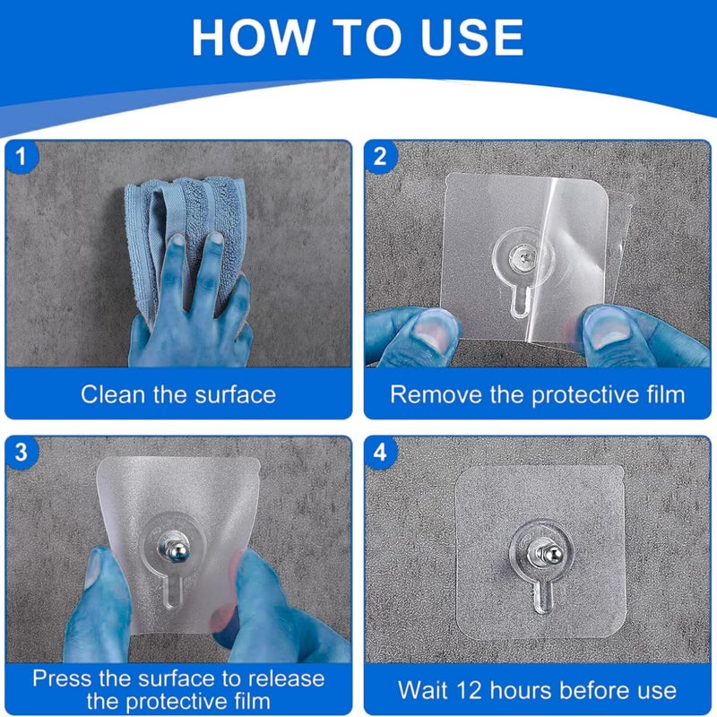 DRYPHON 10 Pcs Adhesive Wall Hooks for Hanging PVC Hook for Wall Hanging Without Drill Sticky Hooks for Wall Heavy Duty Adhesive Wall Hook Kitchen Tools Home Decor 10 Pack Screw Hook - Image 4