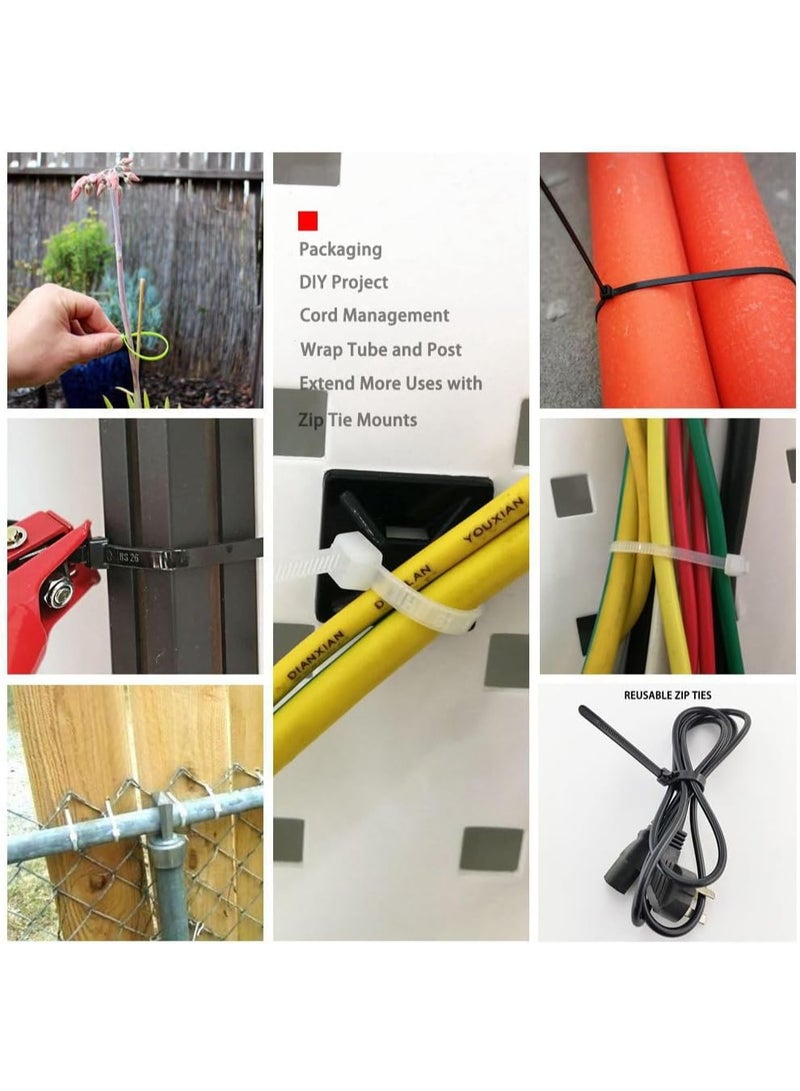 فكسر ربطات كابل نايلون قوية من FIXER بطول 300 مم (12 بوصة) – لون أسود، عرض 3.6 مم، مقاومة للطقس وذات قفل ذاتي للاستخدام الداخلي والخارجي – عبوة 100 قطعة - Image 4