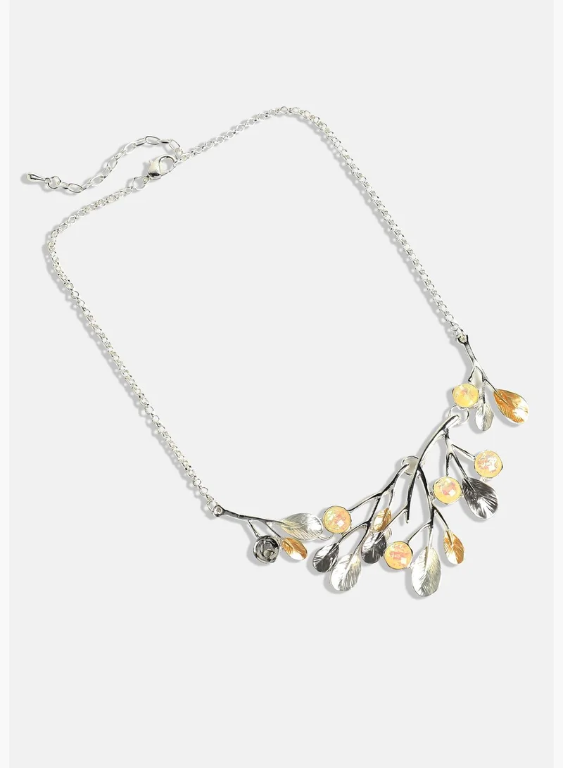 SOHI Silver Plated Designer Party Wear Necklace and Earring Set For Women
