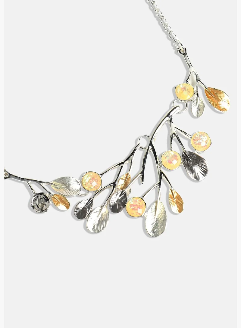 SOHI Silver Plated Designer Party Wear Necklace and Earring Set For Women