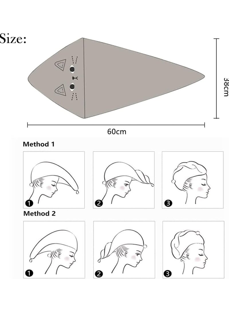 Hair Drying Towels, 3 Packs Microfiber Hair Towel Wrap, Funny Cat Hair Drying Towels for Women Girls Cat Lovers, Ultra Absorbent Quick Dry Hair Turban for Drying Long, Thick, Curly Hair - Image 3