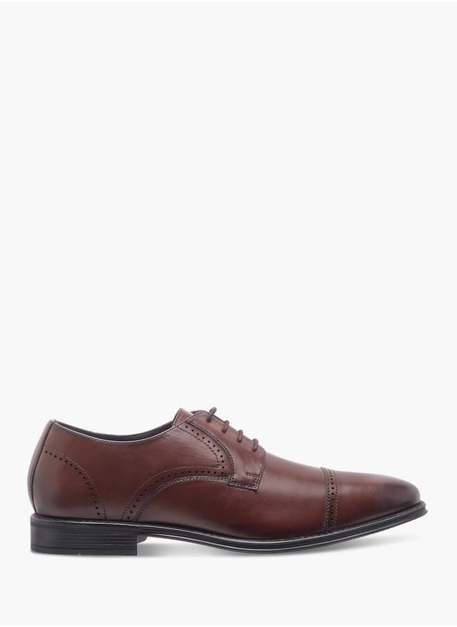 DUCHINI Men's Textured Derby Shoes with Lace-Up Closure  - Image 3