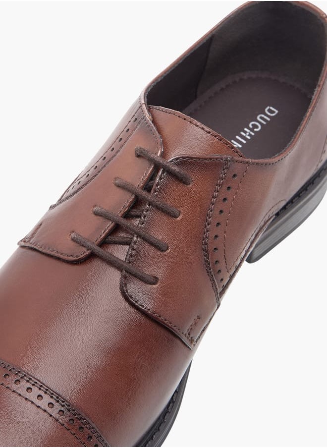 DUCHINI Men's Textured Derby Shoes with Lace-Up Closure  - Image 4
