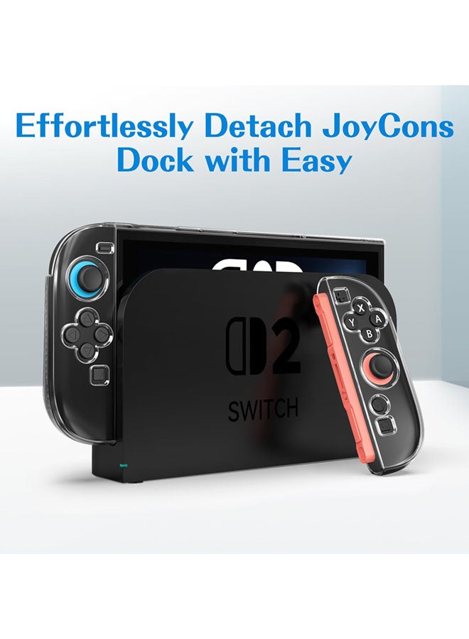 SJet Clear Dockable Case for Nintendo Switch 2, Carrying Protective PC Case, Soft TPU Grip Cover for Joy-Con, Grip Cover with Shock-Absorption, Anti-Scratch - Image 2