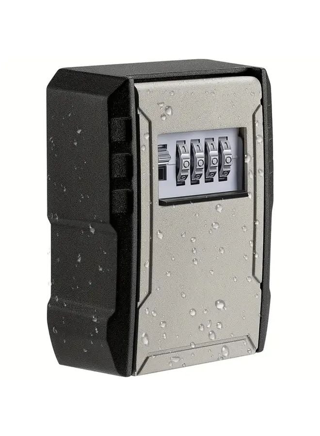 Full Black Large Capacity Key Lock Box Waterproof Wall Mounted Safe Outdoor Key Safe - Image 2
