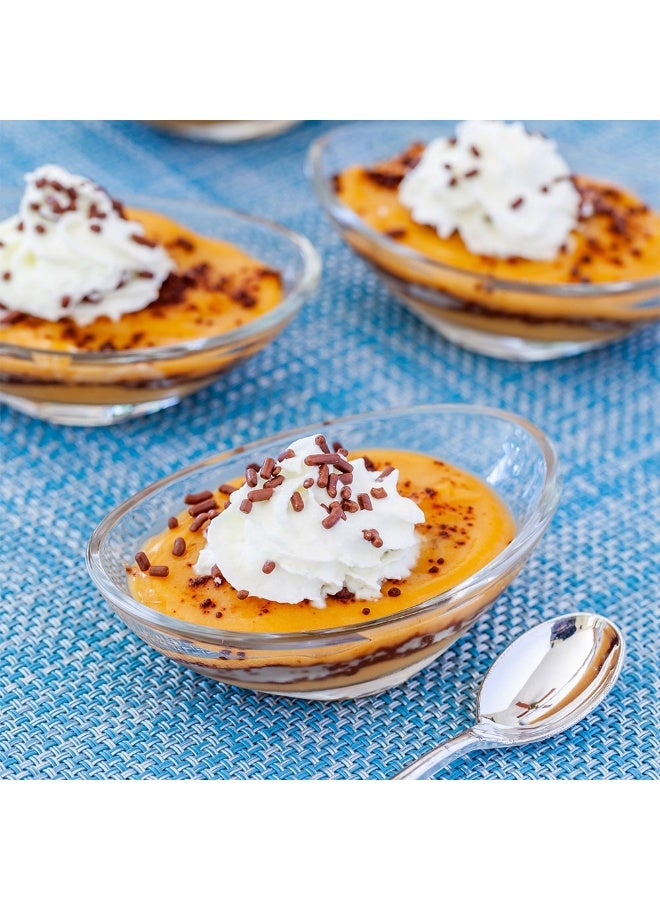 Restaurantware أوعية زجاجية صغيرة سعة 2 أونصة، 6 أوعية تحضير زجاجية آمنة في غسالة الصحون - بيضاوية، خالية من الرصاص، أوعية تحضير زجاجية شفافة، للحلويات أو المقبلات، للتوابل أو الإضافات أو المكونات - Image 3