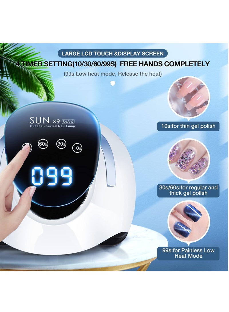 220W Professional UV LED Nail Lamp with 57 Beads, 4 Timer Settings, LCD Touch Screen & Auto Sensor, Fast Drying Gel Polish Nail Dryer - Image 3