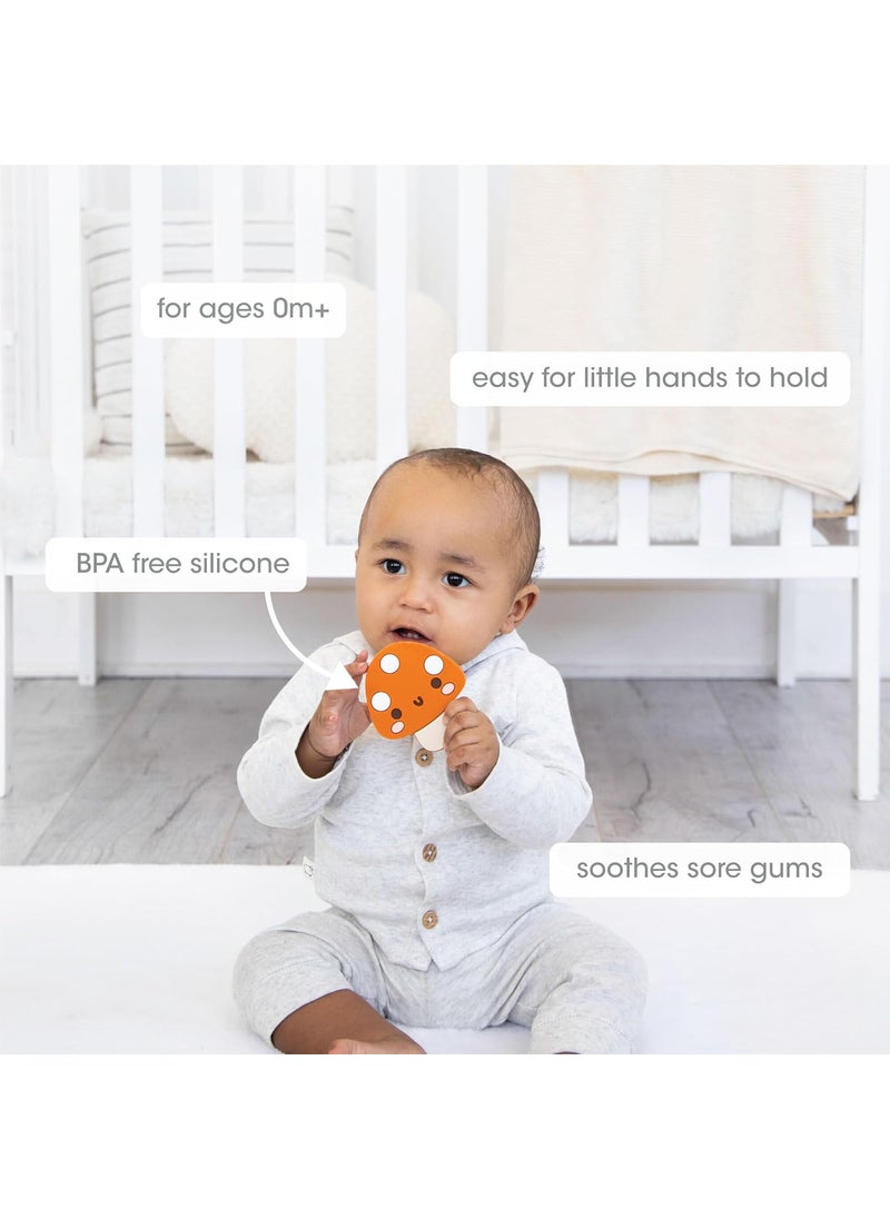 pearhead Pearhead Mushroom Silicone Baby Teether Teething Toy for Babies 0 Months BPA Free Teether Safe and Gentle Teething Relief  - Image 2