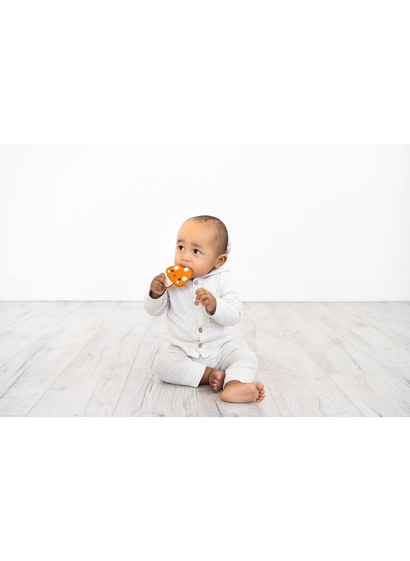 pearhead Pearhead Mushroom Silicone Baby Teether Teething Toy for Babies 0 Months BPA Free Teether Safe and Gentle Teething Relief  - Image 5