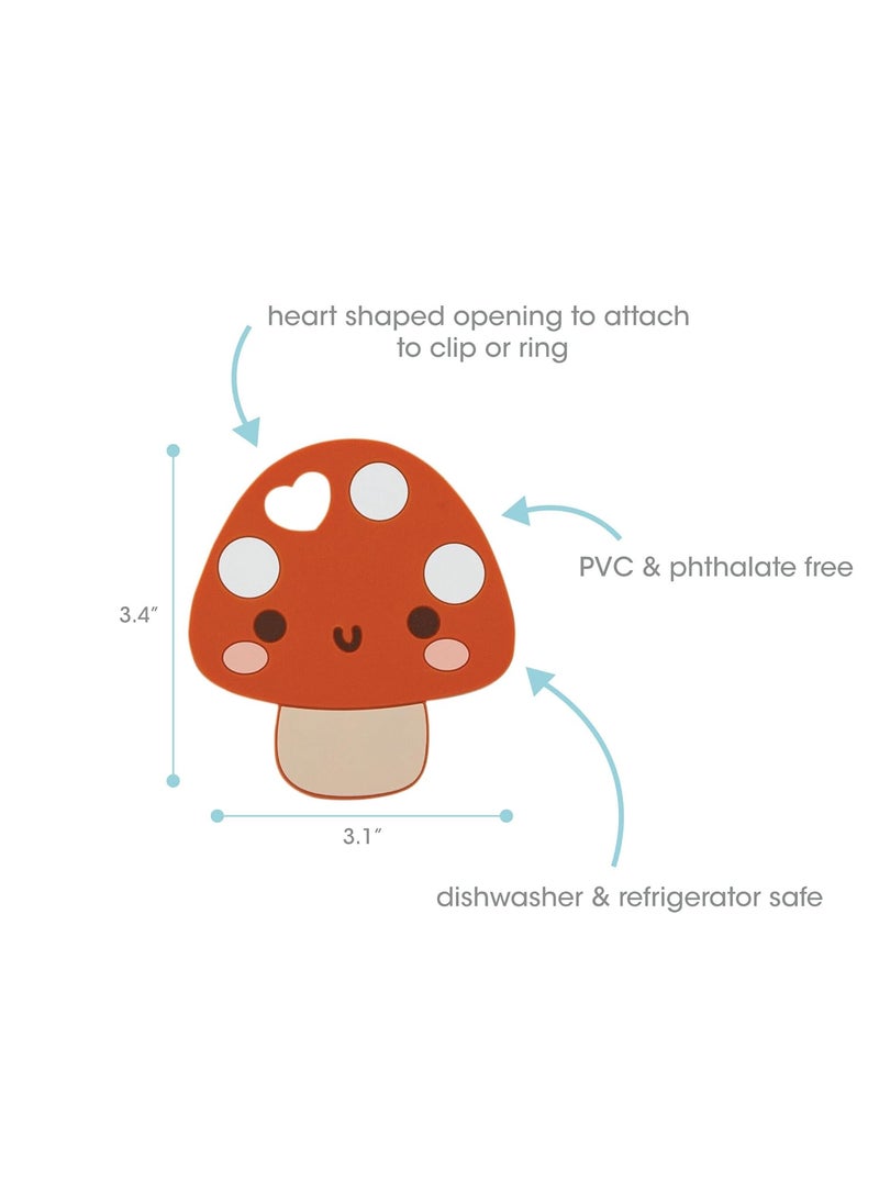 pearhead Pearhead Mushroom Silicone Baby Teether Teething Toy for Babies 0 Months BPA Free Teether Safe and Gentle Teething Relief  - Image 3