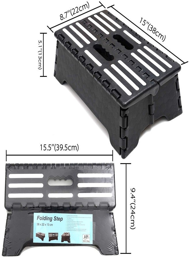 KWESOR Portable Folding Step Stool 5 Inch, Lightweight Plastic Short Stool Sturdy and Safe, Half Step Height Boost for Seniors and Kids, One Flip Low Step Riser with Handle - Image 3