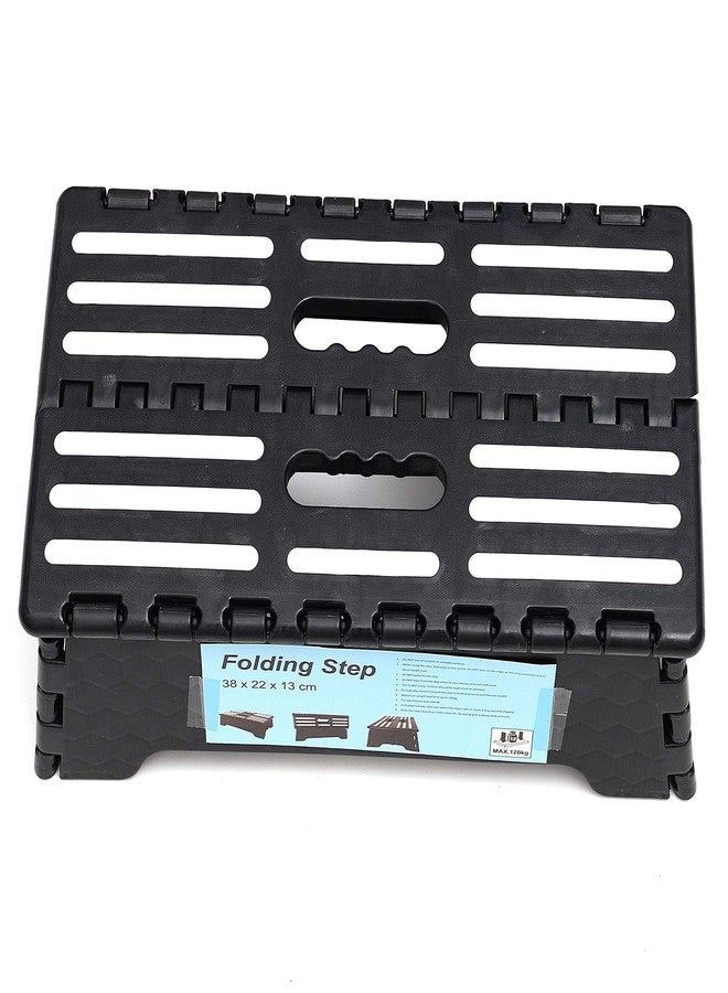KWESOR Portable Folding Step Stool 5 Inch, Lightweight Plastic Short Stool Sturdy and Safe, Half Step Height Boost for Seniors and Kids, One Flip Low Step Riser with Handle - Image 2