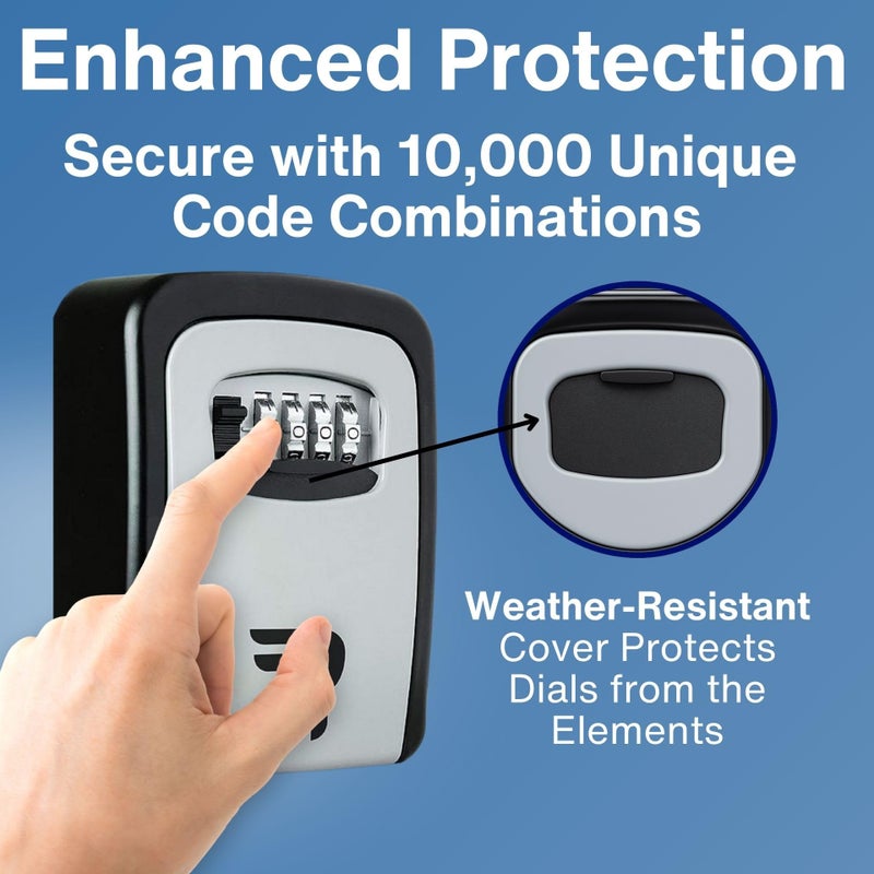 RUDY RUN Key Lock Box for Outside - Wall Mount Combination Lockbox for House Keys Outdoor - Image 4