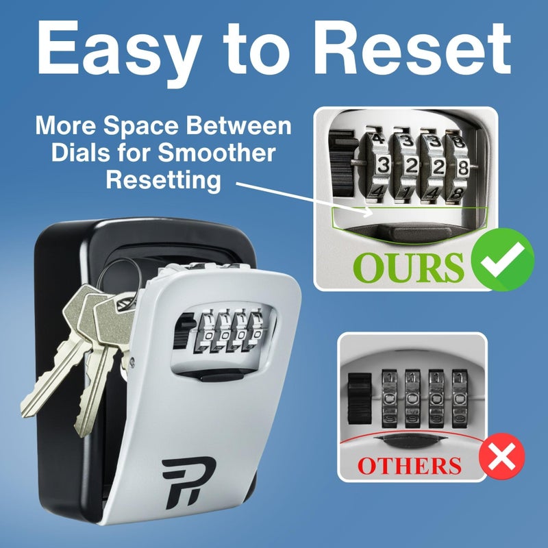 RUDY RUN Key Lock Box for Outside - Wall Mount Combination Lockbox for House Keys Outdoor - Image 5