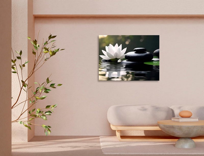 OWNANRTHM Zen Lotus Canvas Wall Art - Image 4