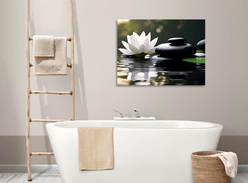 OWNANRTHM Zen Lotus Canvas Wall Art - Image 5