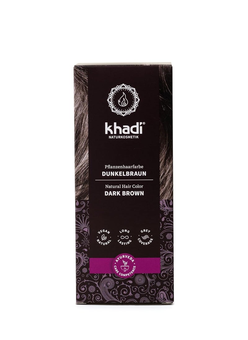 Khadi khadi Ayurvedic Natural Hair Color 100 herbal vegan PPD  chemical free certified natural cosmetics for healthy hair DARK BROWN 1 Pack 1 x 35oz 