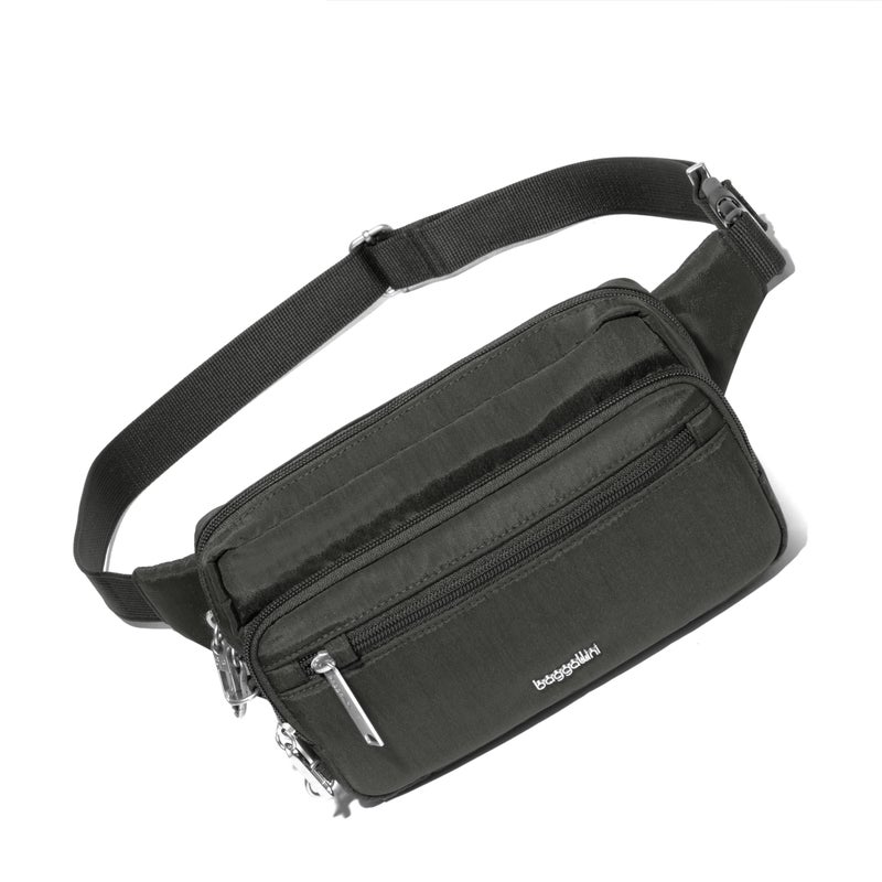 Baggallini Securtex Anti-theft Belt Bag 8.8"x5.5" Crossbody Fanny Pack for Women RFID Wallet Locking Zipper Travel Purse - Image 1