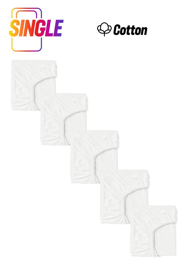 Cotenconcept 5 Pieces of Cotton and Elastic 60 x 120 cm Combed Cotton Baby Bed Sheets  - Image 1
