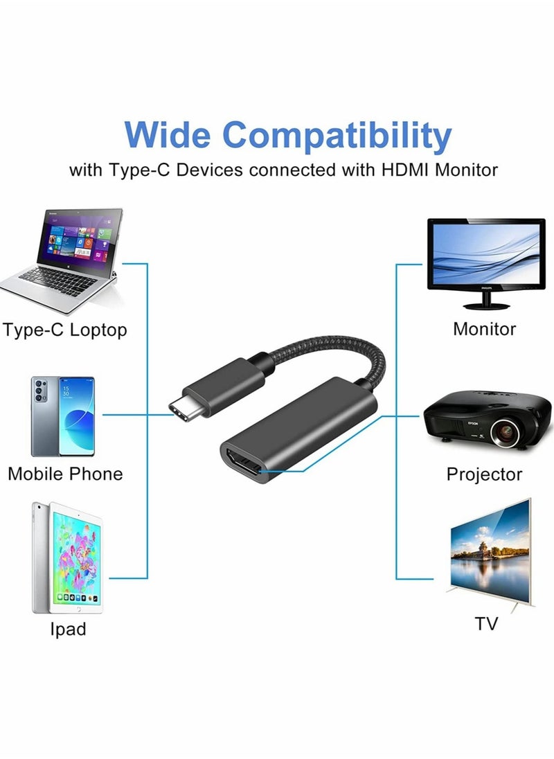 USB C to HDMI Adapter 4K 60Hz Type c to HDMI 4K Adapter USB C to 4K HDMI Digital AV Adapter Type C Thunderbolt 3/4 to HDMI Adapter with Video Audio Output for MacBook Air iPad Pro Surface Pro