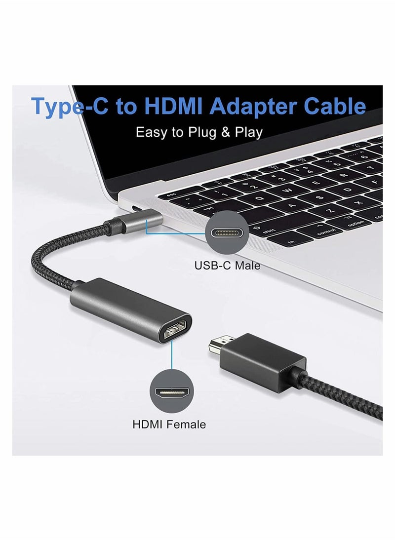 USB C to HDMI Adapter 4K 60Hz Type c to HDMI 4K Adapter USB C to 4K HDMI Digital AV Adapter Type C Thunderbolt 3/4 to HDMI Adapter with Video Audio Output for MacBook Air iPad Pro Surface Pro