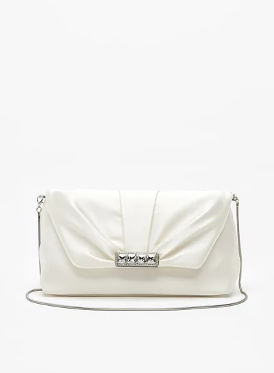 سيليست Women's Embellished Crossbody Bag with Detachable Chain Strap and Magnetic Closure