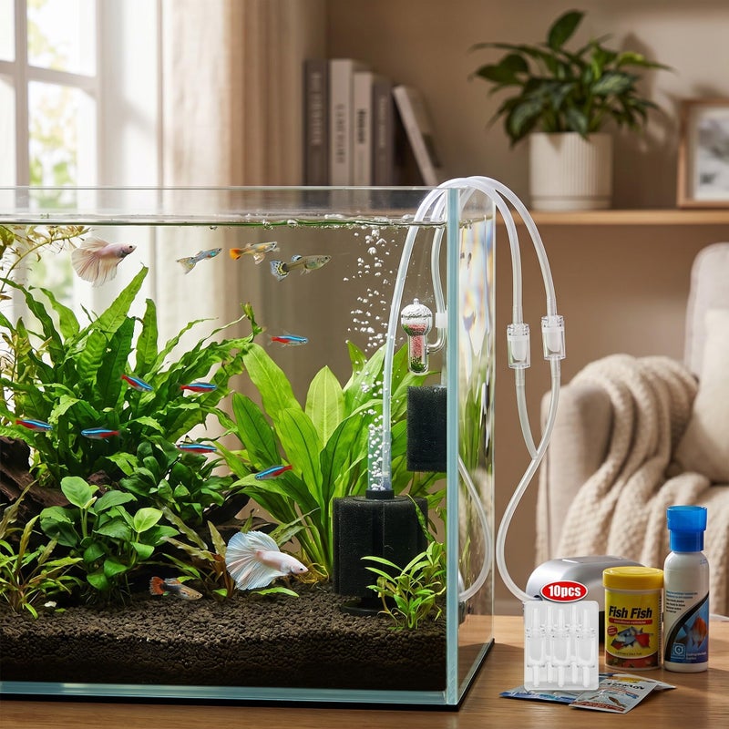 Meridian Pssopp 10‑Piece Aquarium Air Flow Control Valve – One‑Way Return, No‑Turn, Transparent White - Image 3
