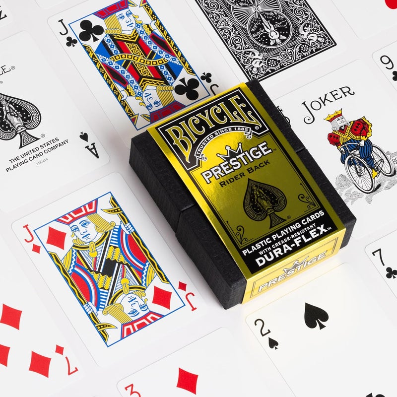 Bicycle Prestige Waterproof Playing Cards, Black 100% Plastic Deck, Durable Casino Quality Poker Cards for Pool, Beach, Camping & Party Games - Image 4
