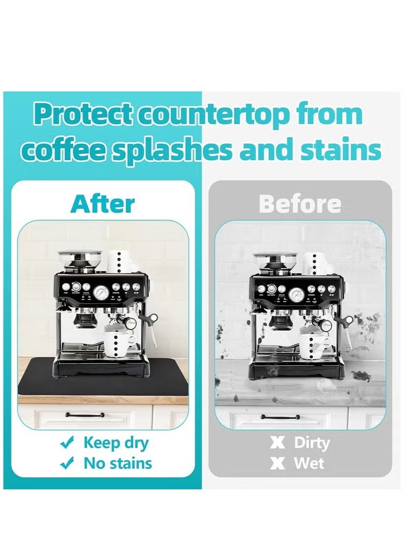 حصيرة قهوة ، حصيرة تجفيف لآلة القهوة مع قاع مطاطي غير قابل للانزلاق ، حصيرة تجفيف سريعة لآلة القهوة ، مطبخ ، حوض ، أدوات مائدة (أسود) - Image 5