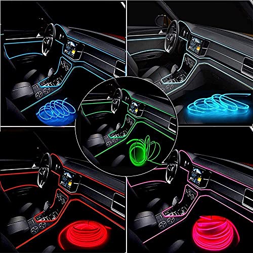 Automaze USB El Wire, 5M Neon Lights 5V with Fuse Protection for Automotive Car Interior Decoration with 6mm Sewing Edge (White) - Image 3
