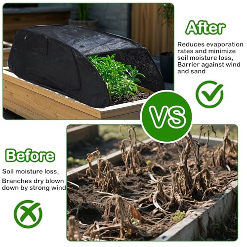 Fantang Pop Up Sun Shade for Raised Garden Bed, 47"X21"X18" Foldable Plant Shade Tent Garden Shade Tunnel 80% UV Resistant Sunblock Shades Cover Crop Cage with Bag and Stake for Outdoor Plants Heat Protection - Image 4