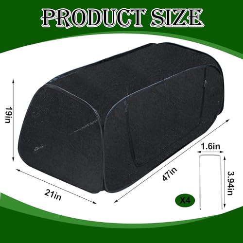 Fantang Pop Up Sun Shade for Raised Garden Bed, 47"X21"X18" Foldable Plant Shade Tent Garden Shade Tunnel 80% UV Resistant Sunblock Shades Cover Crop Cage with Bag and Stake for Outdoor Plants Heat Protection - Image 2