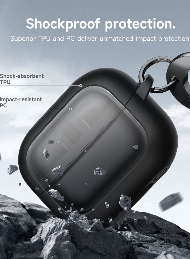 Magnetic Bumper Case for Samsung Galaxy Buds 3 Pro / Galaxy Buds 3, Rugged Shockproof Protective Covers with Carabiner & Cleaning Kit & Removal Tool, Black  - Image 4