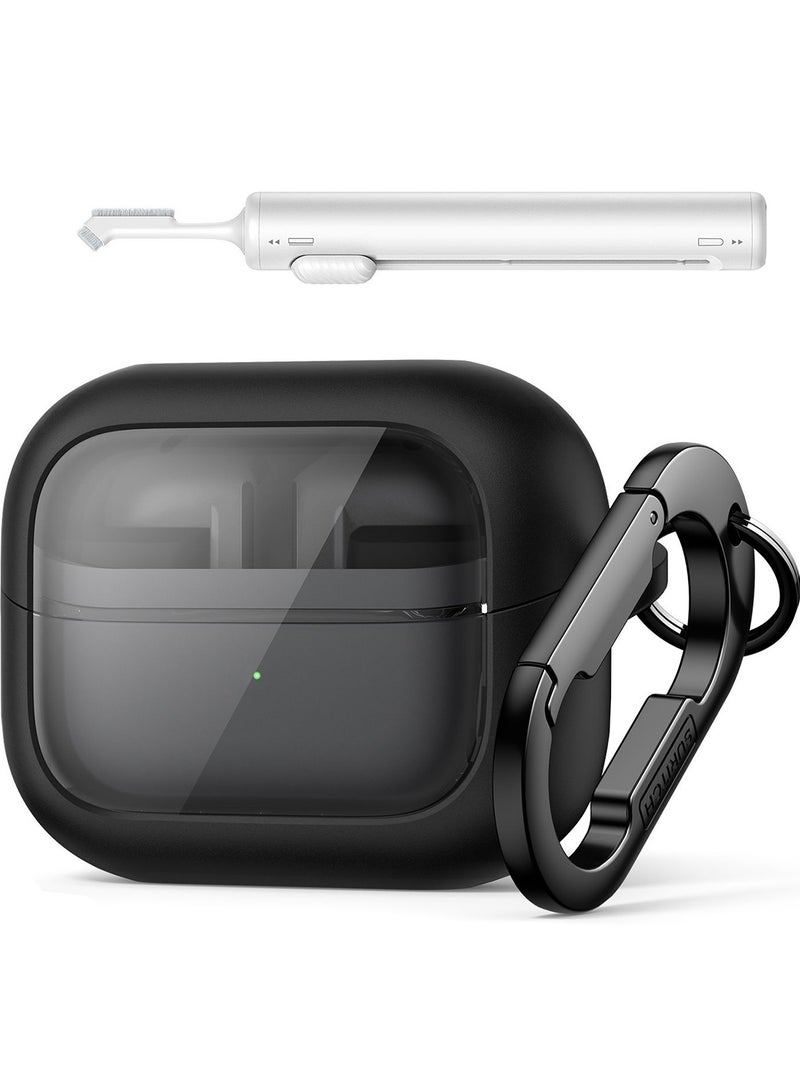 Magnetic Bumper Case for Samsung Galaxy Buds 3 Pro / Galaxy Buds 3, Rugged Shockproof Protective Covers with Carabiner & Cleaning Kit & Removal Tool, Black  - Image 1