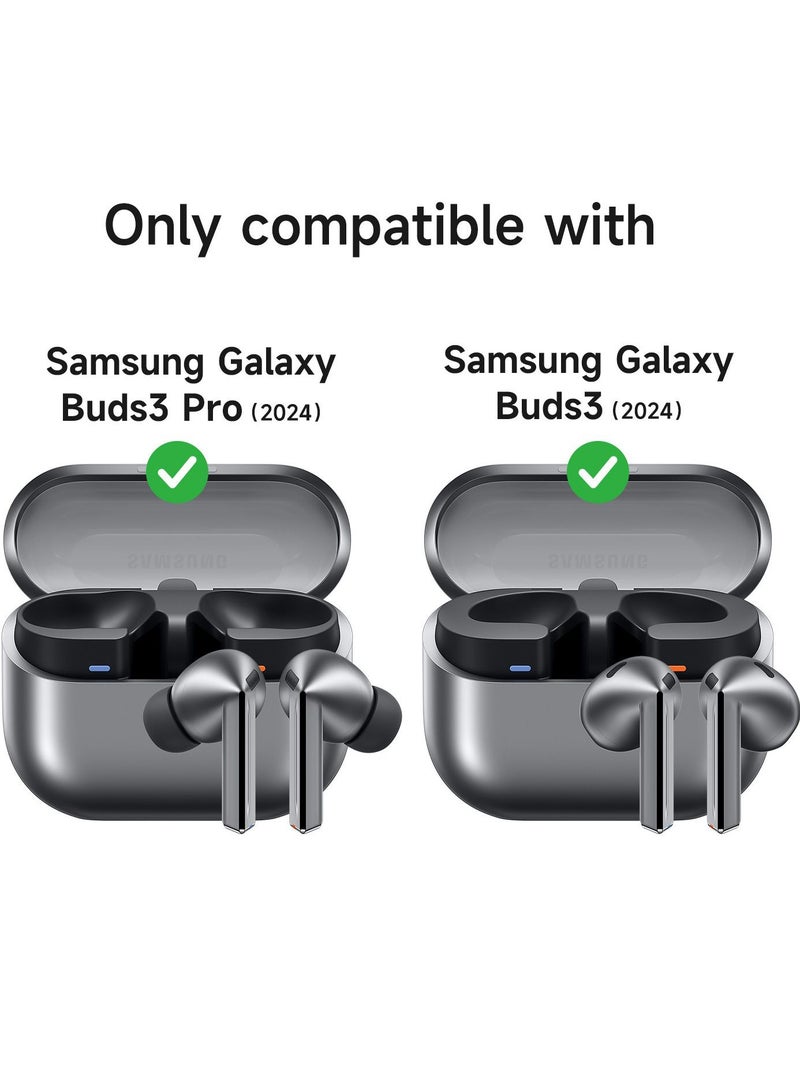 Magnetic Bumper Case for Samsung Galaxy Buds 3 Pro / Galaxy Buds 3, Rugged Shockproof Protective Covers with Carabiner & Cleaning Kit & Removal Tool, Black  - Image 2