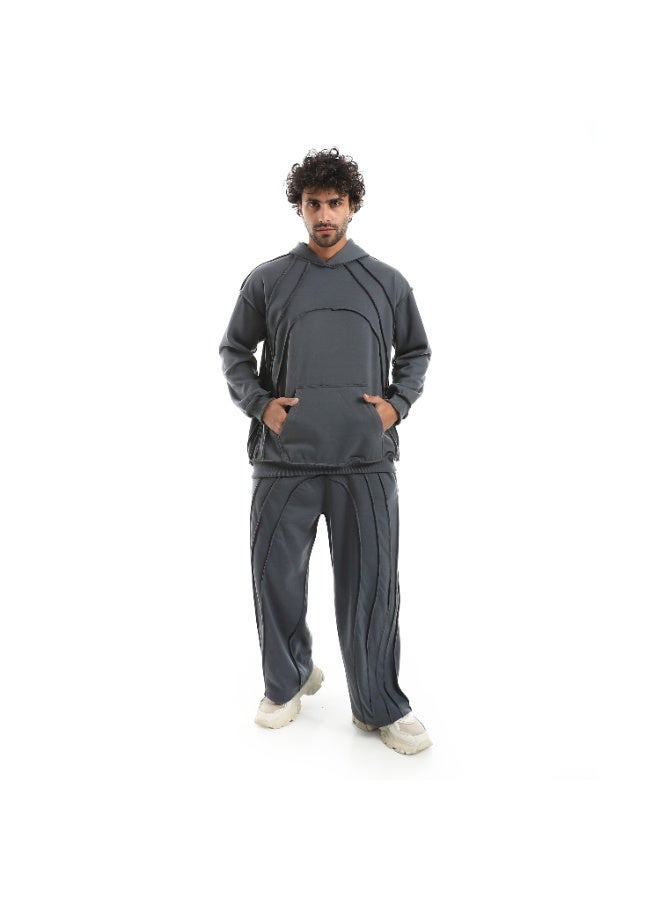 سيزار طقم تريننج رجالي أوفر سايز سادة - Image 2