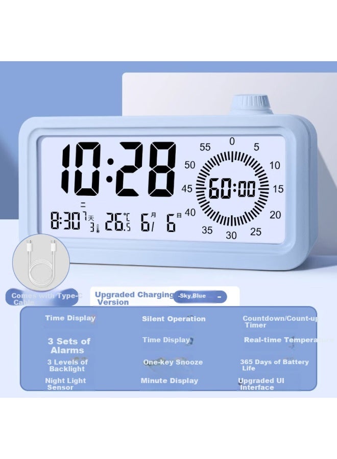 Timess Visual Timer For Students And Children, Countdown Rechargeable Electronic Alarm Clock, Multifunctional Time Management Device