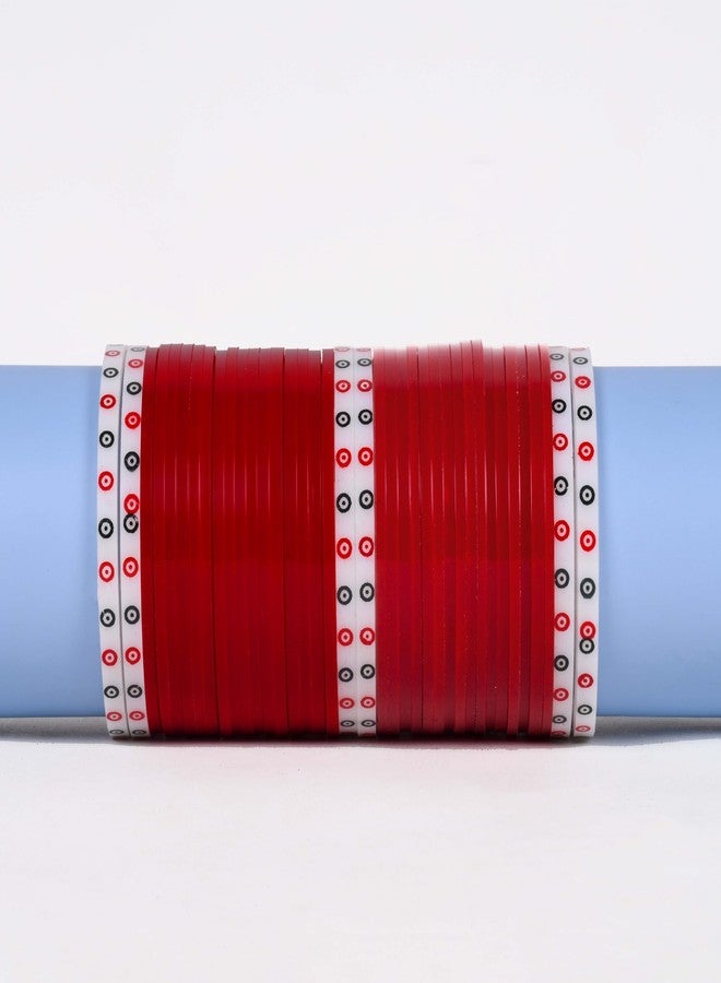 EMERY Panjabi Chuda Bridal Bangles - Pack of 80: Exquisite Elegance in Red and Maroon for Weddings, Engagements, and Festivals (Maroon, 2.4) - Image 3