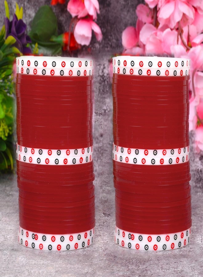 EMERY Panjabi Chuda Bridal Bangles - Pack of 80: Exquisite Elegance in Red and Maroon for Weddings, Engagements, and Festivals (Maroon, 2.4) - Image 4