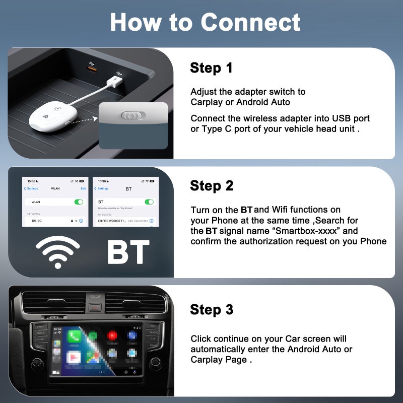 Carplay Wireless Adapter Convert Wired To Wireless For Apple Carplay Users - Smart AI Technology High Compatibility For Driving Experience - Image 4